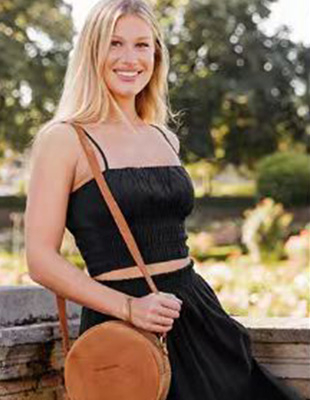 bolsos cruzados de cuero suave para mujer