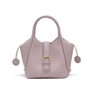 Bolso de cesta de cuero genuino personalizado bolso de cubo de alto grado