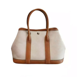 Bolsa de lona con manijas de cuero bolso